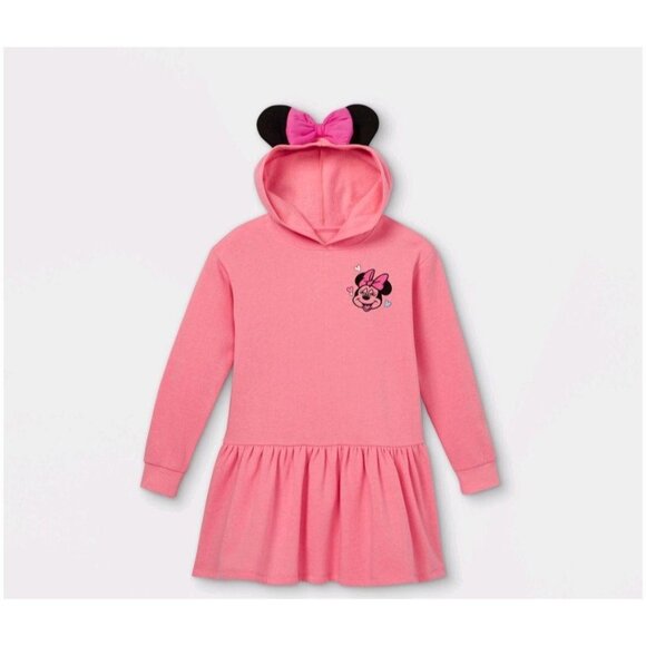 Minnie Girl's Hooded Sweater Dress Size Large - Picture 1 of 1